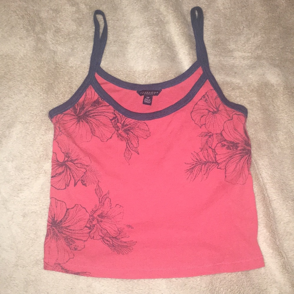 Red and Blue flowered crop top